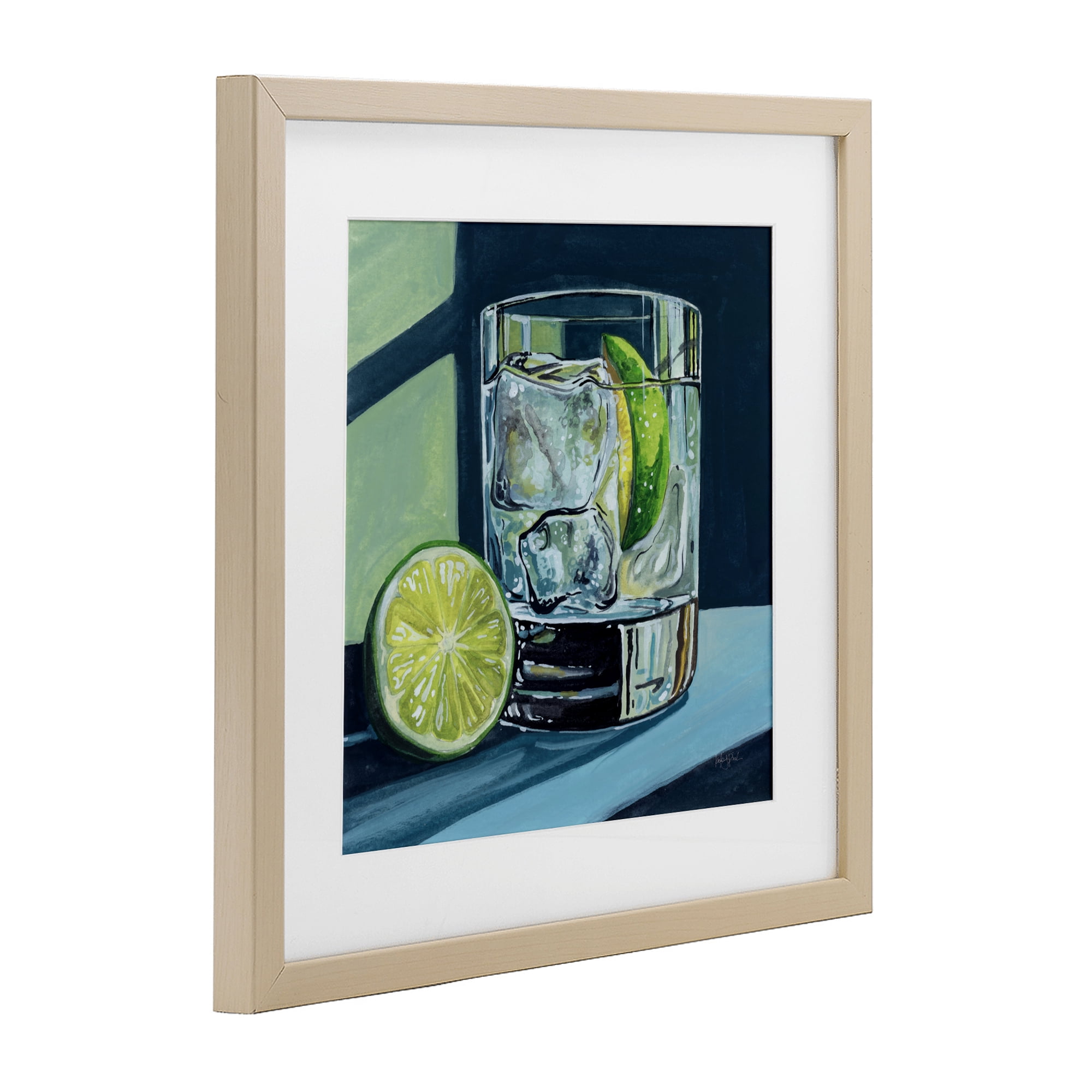 Stupell Industries Lime & Gin Tonic Cocktail Birch Framed Print Under Glass, design by Kate Jarvik Birch
