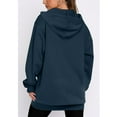 thumbnail image 3 of Lmnyox Solid Zip Up Hoodies Women's Oversized Hooded Long Jacket Casual Fashion Long Sleeve Sweatshirt Coat, 3 of 5