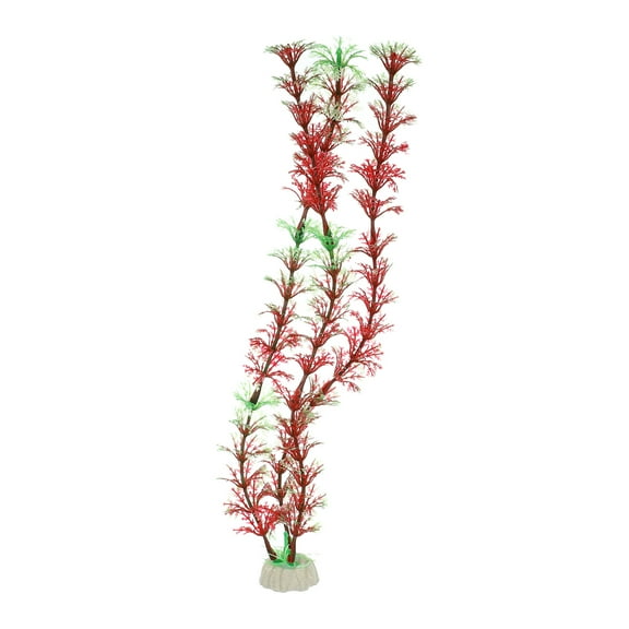 Unique Bargains 1 Pcs Aquarium Plants Decorations Artificial Aquatic Plant Red Green