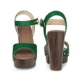 thumbnail image 5 of BLISSFUL STEP Mother's Day Platform Ankle Strap Block Heels Sandals for Women Green 7, 5 of 6