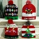 thumbnail image 3 of Gorros tejidos de poliéster con decoración navideña, gorro navideño con pompón y luz Led, gorro de invierno con luz luminosa para Navidad, 3 of 4