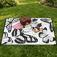 thumbnail image 3 of LUOVEN 4x6 Reversible Outdoor Waterproof Rug Plastic Straw Patio Mat for Backyard, Deck, RV, Camping, Porch, Black & White, 3 of 8