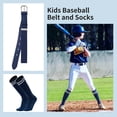 thumbnail image 4 of AWAYTR Adjustable Elastic Youth Boys Baseball Belt and Socks Set Navy Blue, 4 of 8