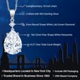 thumbnail image 2 of Gem Stone King 925 Sterling Silver White Moissanite and Lab Grown Diamond Pendant Necklaces Pendant for Women | 9.27 Cttw | Pear Shape 16X12MM | April Birthstone, 2 of 4