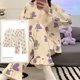 thumbnail image 3 of Conjuntos de Pijamas de Kimono anudado para Mujer, ropa de dormir de dibujos animados divertidos, ropa de casa para niña a cuadros, moda 3XL, primavera y otoño, 3 of 3
