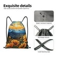 thumbnail image 4 of Wukai Sunset Sky Sunflower Drawstring Backpack Bag Sport Gym Sackpack Large Size String Backpack Cinch for Women Men-Medium, 4 of 6