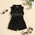 thumbnail image 2 of Sngxgn Baby Girls Ruffle Bodysuit Solid Long sleeved Onesie Casual Plain Blouse Romper(Black,110), 2 of 6