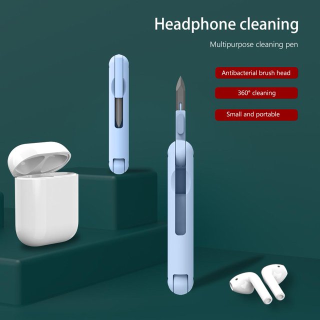 Kit de limpieza 8 en 1 para auriculares, bolígrafo limpio, cepillo extractor de llaves para Airpods (azul) Likrtyny Componentes de la computadora