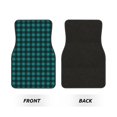 thumbnail image 2 of Balery Teal On Black Plaid Juego de 4 Alfombrillas para Auto, Revestimientos de Caucho Resistente, Diseño Antideslizante, 2 of 7