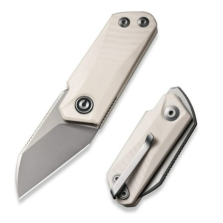 CIVIVI Small Pocket Knife with Clip Folding Knife Slip-joint Knife 1.55 9Cr18MoV Stainless Steel Blade Lvory G10 Handle Ki-V C2108C