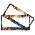 thumbnail image 2 of 2 Pieces Colorful Forest Floral License Plate Cover Abstract Wild Flowers Car License Plate Frame Aluminum 2 Round Holes for Women Men US Vehicles Standard, 2 of 6
