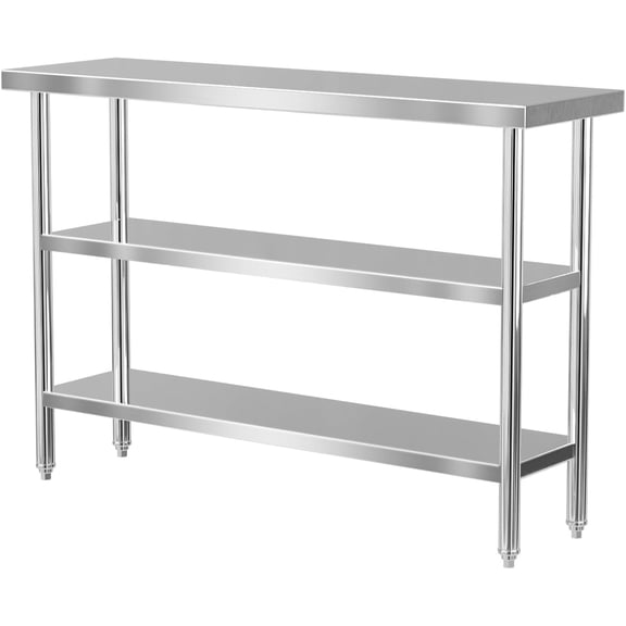 YKITRD Heavy Duty Stainless Steel Work Table , 390Lbs Capacity , NSF Certified, Commercial & Home Kitchen Prep Table​,48" x 14" x 34"