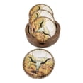 thumbnail image 4 of Rustic Western Rodeo Roundup Longhorn Cow Skull Ropes Faux Wooden Coaster Set, 4 of 11