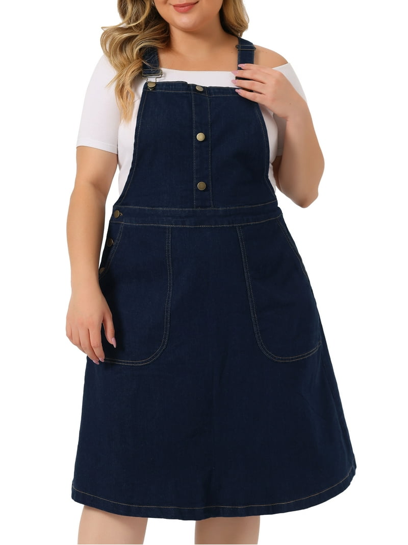 Unique Bargains women's Plus Size Denim Dress - Blue - Walmart.com Unique Bargains women's Plus Size Denim Dress - Blue - Walmart.com