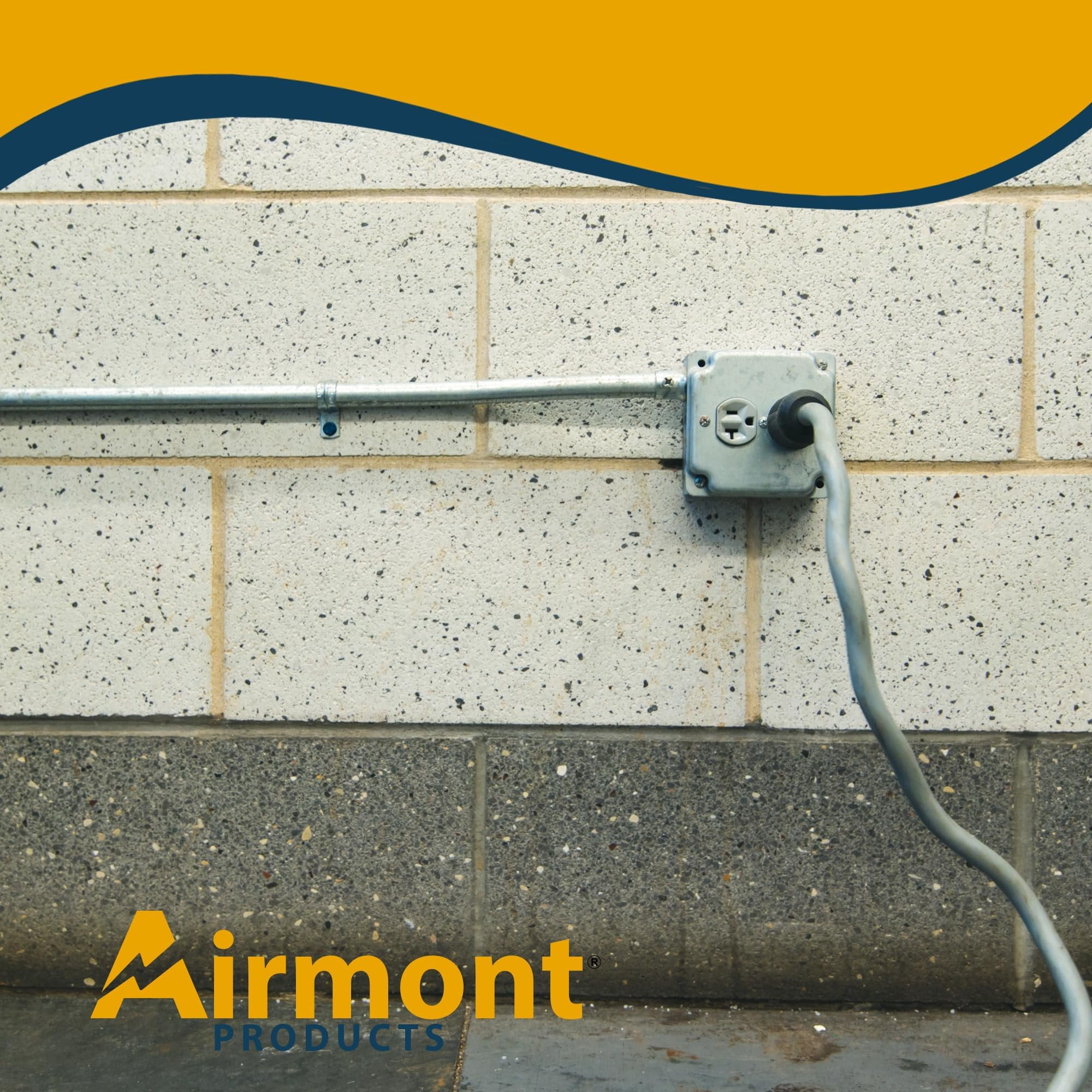 5 Pack Airmont Products 1-Gang Duplex Receptacle Electrical Box Cover - 4 Inch Square 1/2 Inch Raised Galvanized Steel Cover for Exposed Work - Surface Mount Junction Box Cover for Duplex Outlets