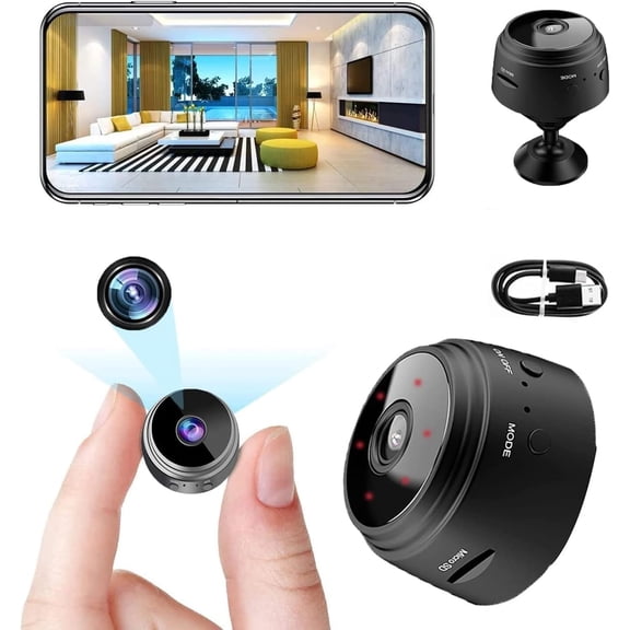 Mini Security Camera, A9 1080P HD WiFi Home Indoor Outdoor Camera for Baby/Pet/Nanny, IP Remote Viewing with iOS,Android Phone APP