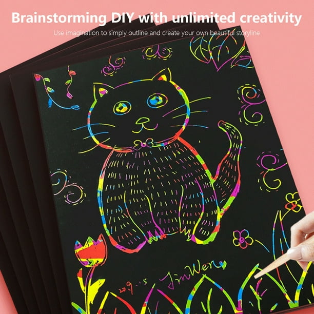 Scratch Paper Art Set 50 Pcs Scratch Paper For Kids Black Scratch