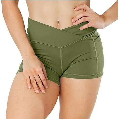 

Tawop Women Biker Shorts Yoga Elastic Sport Pants Shorts Maternity Biker Shorts Over The Belly Green Size 6
