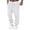White, variant on Men's Mid Waist Woolen Plaid Stretch Casual Pants White L