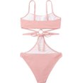 thumbnail image 2 of GHSDFBB Ring Linked Cut-Out One Piece Swimsuit Scoop Neck Lace Up Back Monokini Bathing Suit, 2 of 5
