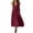 Wine, variant on Iyufng Maxi Dresses for Women Summer Deep V-Neck Sleeveless Fitted Waist Casual Dress with Pleats