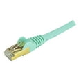 thumbnail image 4 of StarTech.com 3ft CAT6A Ethernet Cable, 10 Gigabit Shielded Snagless RJ45 100W PoE Patch Cord, CAT 6A 10GbE STP Network Cable w/Strain Relief, Aqua, Fluke Tested/UL Certified Wiring/TIA - Category 6A - 26AWG (C6ASPAT3AQ) - Patch cable - RJ-45 (M) to RJ-45 (M) - 3 ft - STP - CAT 6a - molded, snagless - aqua, 4 of 4