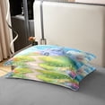 thumbnail image 4 of Erosebridal Rainbow Castle 100% Cotton Comforter Cover Full, Fairy Tale Bedding Sets Full Size, Spring Flower Reversible Bed Set, Microfiber Room Decor, 3 Pieces（No Comforter）, 4 of 8