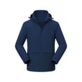 thumbnail image 2 of Windbreakers for Men Man Solid Color Three Prevention Cottoning Climbing Wear As One Down Cotton Intensification Warm Outdoor Jacket Navy 2XL Men's Windbreaker Jacket, 2 of 8