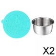 thumbnail image 1 of Set de 2 Vasos de Acero Inoxidable con Cubierta, Utensilio Compacto para Ensalada Y Uso Doméstico en La Cocina. 2 piezas, 1 of 10