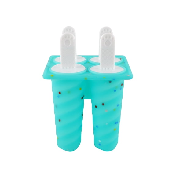 Spiral Silicone Ice Pop Molds - Reusable & Dishwasher Safe, Teal