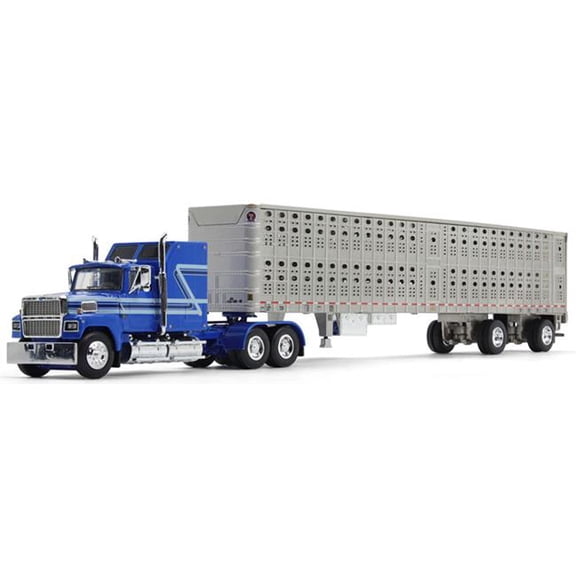 DCP DCP60-1769 Ford LTL 9000 Semi Truck Model Kit with 60 Aerodyne Sleeper, Blue & Silver