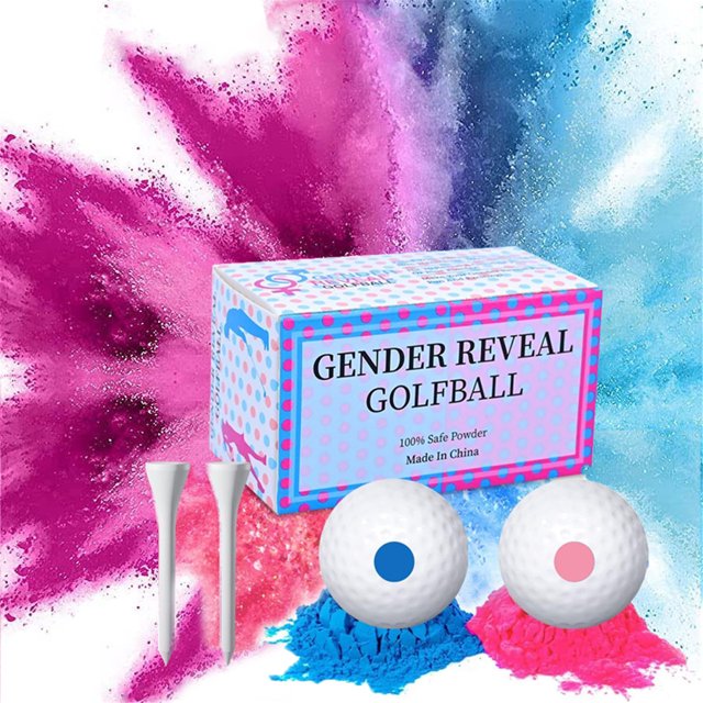 Mistaha Gender Reveal Golf Balls Set with Powder - Surprise Gift for Golf Lovers, Non-Toxic Exploding Balls for Gender Reveal Party, Blue and Pink Balls with Tees