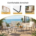 thumbnail image 4 of Gianna 4 Piece Patio Furniture Set, Outdoor Patio Seating Set for Apartment Balcony, Space-Saving Rattan Conversation Set with Loveseat and Side Table for Patio, Front Porch, Beige, 4 of 7
