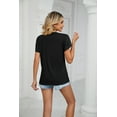 thumbnail image 3 of Purcoar Womens Summer Tops Casual V Neck Short Sleeve T Shirt Blouses, 3 of 5