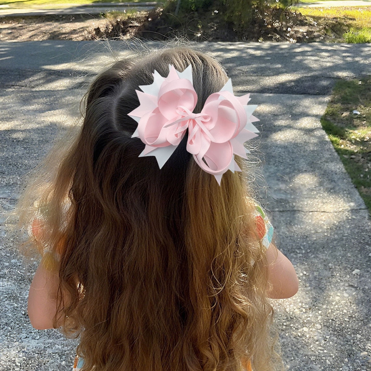 JoyBowie 12+4 Pack Large Cheer Bows & Ballet Shoe Hair Clips, Elastic Ties for Girls