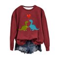 thumbnail image 4 of LYEAA Halloween Crewneck Sweatshirt Long Sleeve Regular Ribbed Cuff Casual Wear Printed Holiday Clothes Wine L, 4 of 4