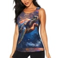 thumbnail image 1 of Fotbe Night Sky Turtle Blusas Sin Mangas para Mujer – Estilo Casual, Corte Suelto, Slim-Fit, Cuello Redondo Deportivo, Tops de Verano para Gimnasio y Yoga-X-Large, 1 of 7