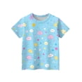 thumbnail image 3 of CCRFTGI Cute Shirts for Kids Girls Size 7 Short Sleeve Stars Print Tween Girls Trendy Clothes Tee Shirts Summer Casual Soft Lightweight Crew Neck T-Shirts Blue 2-3 Years, 3 of 4