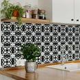 thumbnail image 3 of Mi Alma Black White Floral Peel & Stick Vinyl Backsplash Tiles 5x5, 24 pcs, 3 of 11