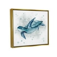 thumbnail image 3 of Stupell Industries Sea Life Tortoise Splash Graphic Art Metallic Gold Floating Framed Canvas Print Wall Art, Design by Janet Tava, 3 of 6