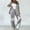Gray, variant on Oplxuo Two Piece Blazer Outfits for Women Loose Open Front Suit Jacket and Straight Pants Office Lady Business Work Suits