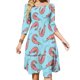thumbnail image 1 of Vestido acampanado con camarones Vestido de cuello cuadrado Vestido elegante de moda femenina Vestido estampado Comida de mariscos Patrón de comida Patrón animal abstracto, 1 of 6