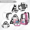 thumbnail image 3 of DISNIMO Axolotl Printed Clear Backpack for Girls, 3 Pcs Clear Backpack with Lunch Bag & Pencil Pouch, Large 17 Heavy Duty Bookbag for School, 3 of 5