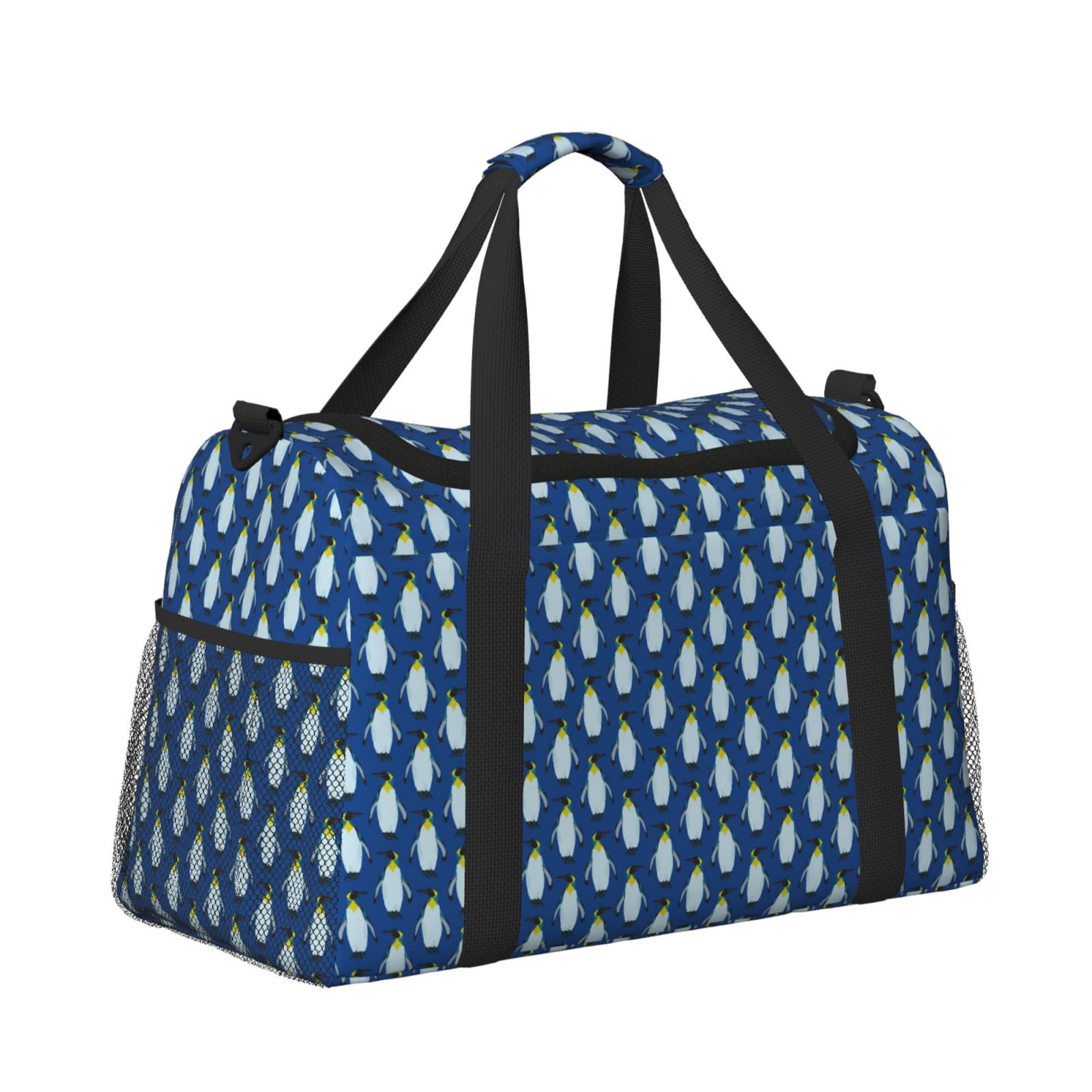 Fuzoiu Beautiful King Penguin Pattern Print Travel Duffle Bag,Carry On Tote Bags,Duffel Bag,Sport Gym Bag, Hospital Bag for Labor and Delivery, Overnight Bag,Luggage Bag