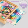 thumbnail image 4 of Hippie Cocker Spaniel Portrait Watercolor Tie-Dye Vintage Styles Acrylic Plaque with Wood Photo Frame Box Cockers Dog Lover Gifts Light Box - 00014, 4 of 5