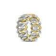 thumbnail image 2 of 1/10 Carat (Ctw) Diamond Band Ring Yellow and White Sterling Silver for Women, 2 of 6
