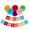 thumbnail image 3 of Happy birthday banner, colorful birthday decoration party set, colorful birthday garland, a rainbow paper garland, ideal for baby shower, birthday, party or at home, 3 of 7