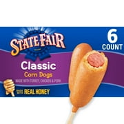 State Fair Classic Corn Dogs with Honey Sweetened Batter, 16 oz, 6 Count (Frozen)