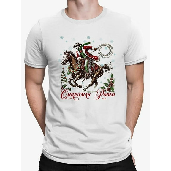 Santa Cowboy Rodeo Festive T-shirt Men's