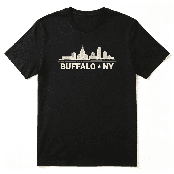 Buffalo Ny Skyline Vintage Graphic Tee For Men And Women, Outdoor Birthday Gift Cotton Short Sleeves T-Shirt